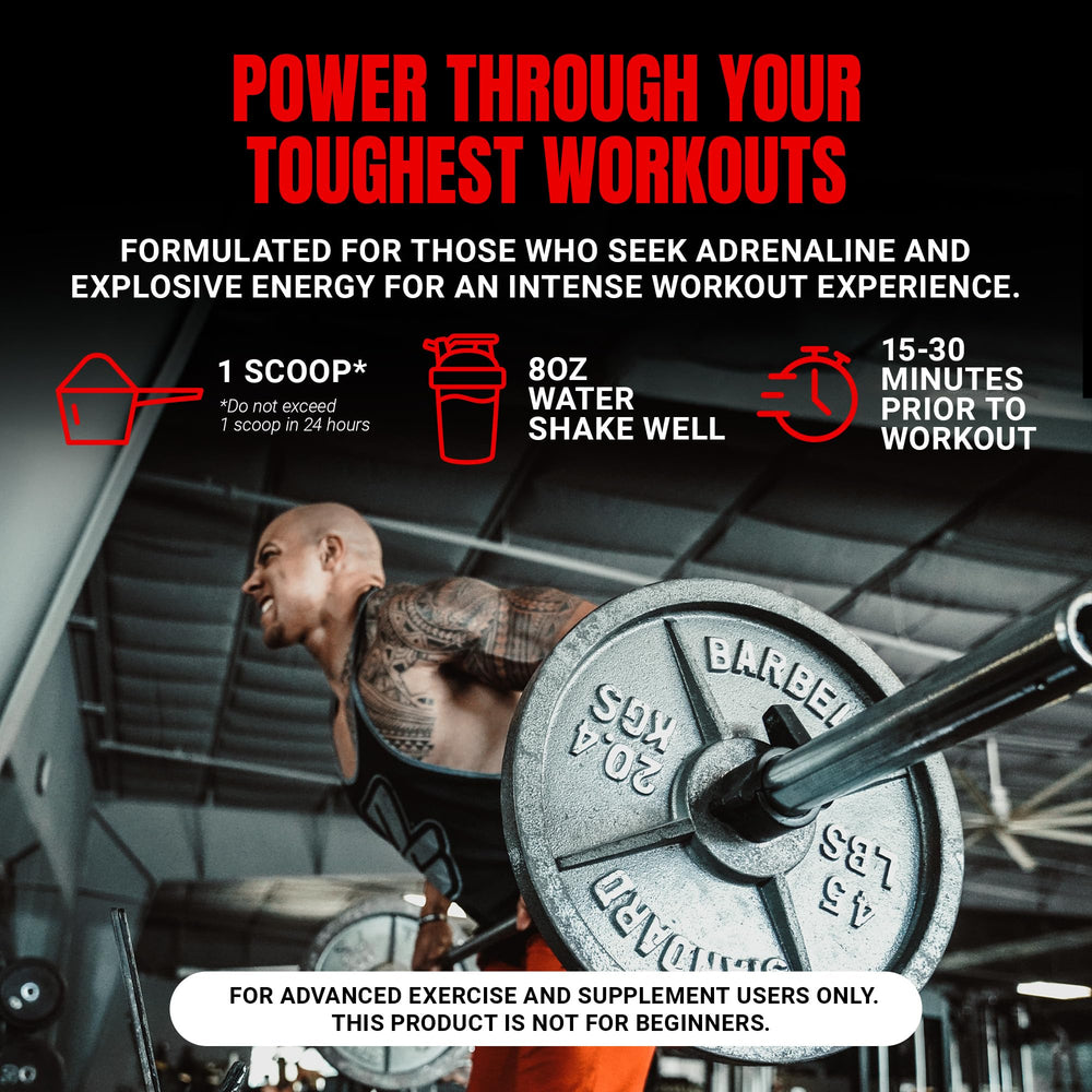Powder being poured into a glass for pre-workout drink