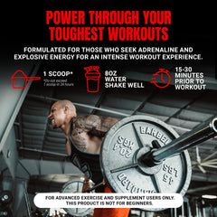 Powder being poured into a glass for pre-workout drink