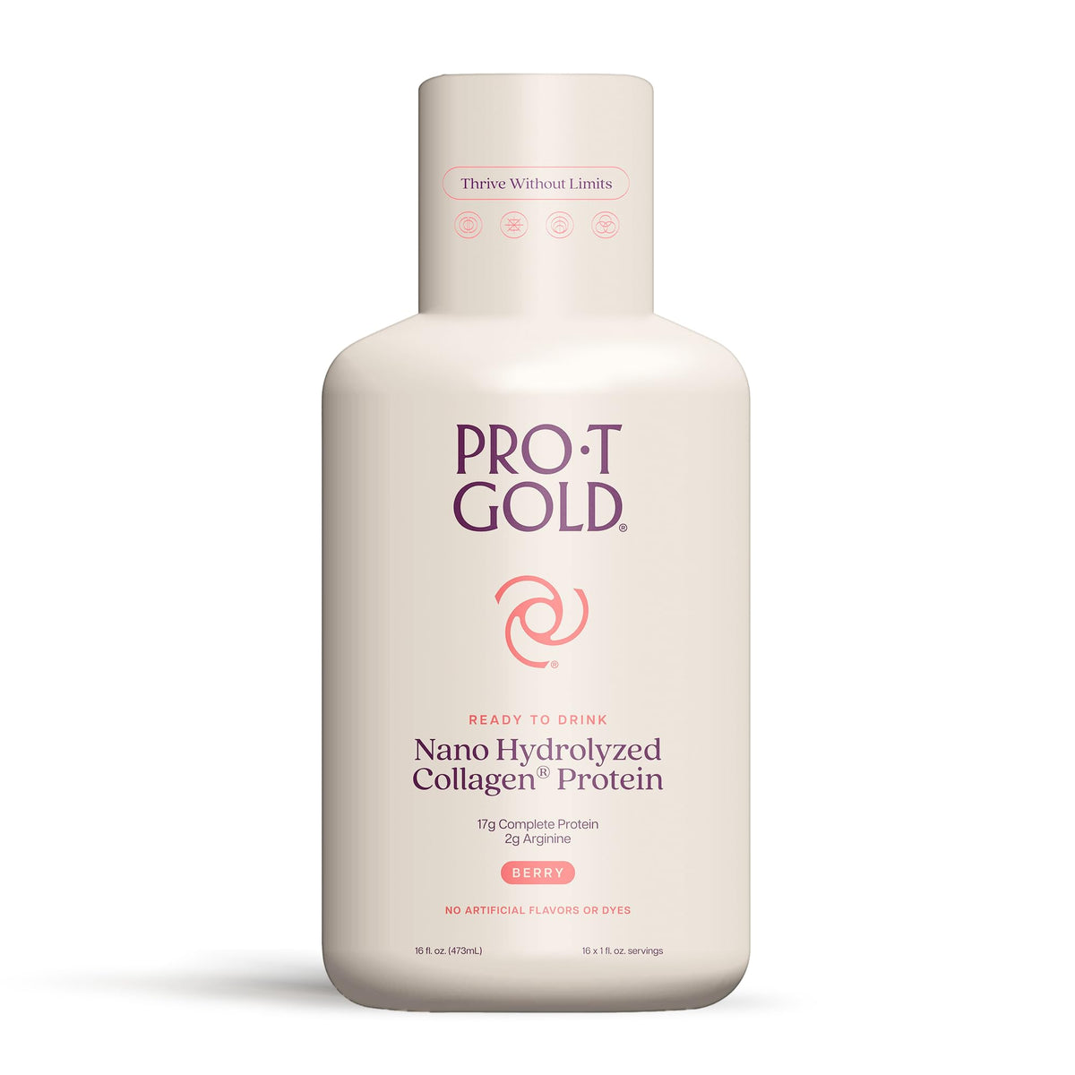 ProT Gold Berry Sugar Free Liquid Protein Shot bottle highlights complete protein nutrition for daily wellness.