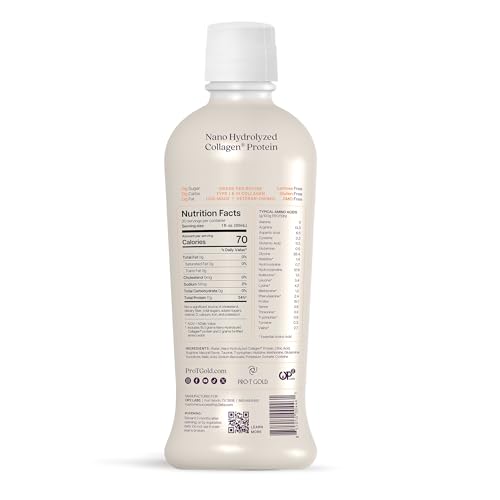 ProT Gold Liquid Collagen Shot bottle showing 30 servings for on-the-go fueling