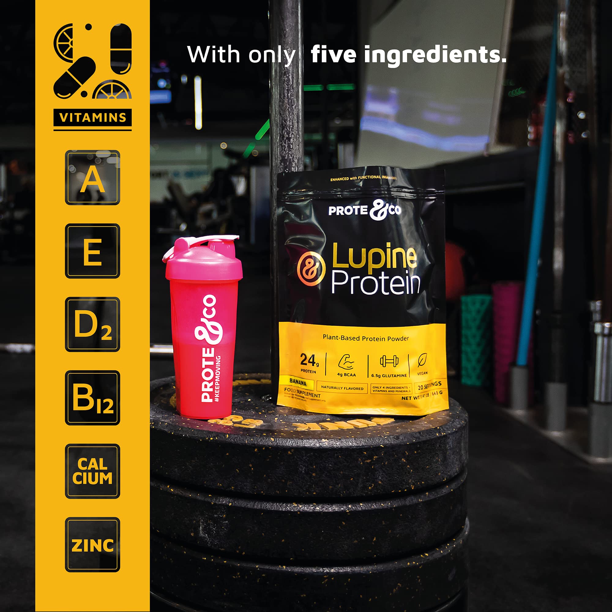 Prote&Co Lupin Protein eco-friendly packaging and clean label design.