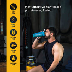 Prote&Co Lupin Protein shake dissolving easily in a glass.