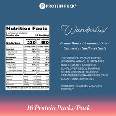 Protein Puck bar ingredients with peanuts and almonds highlight real-food nutrition