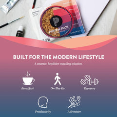 Protein Puck individually wrapped packaging demonstrates travel-ready fuel