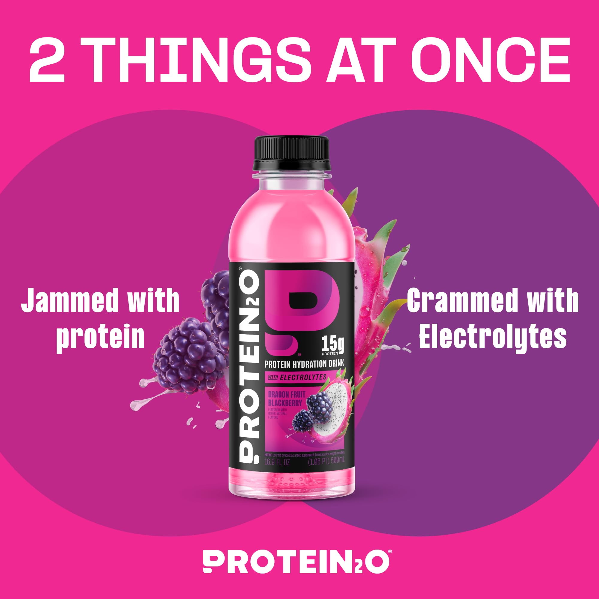 Protein2o 15g label closeup highlights protein content for quick recovery.