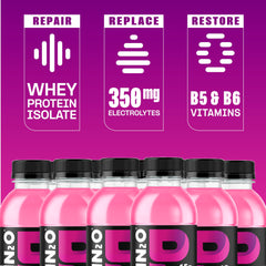 Protein2o fruit flavor refreshment image suggests crisp, refreshing taste.