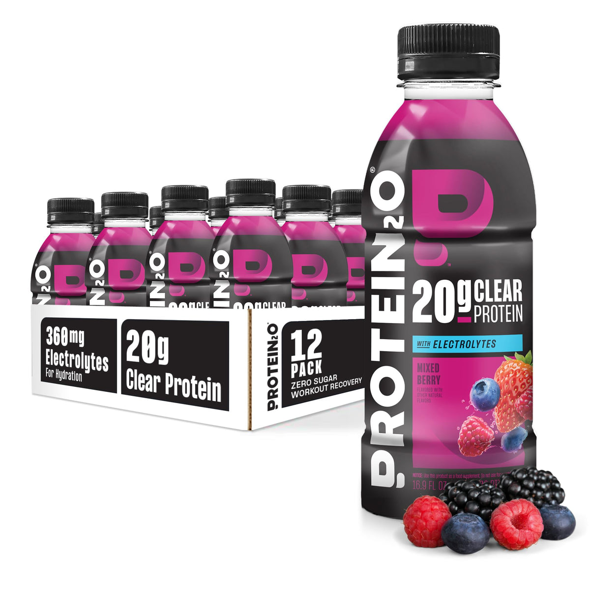 Protein2o Mixed Berry bottle for a sugar-free protein and hydration boost.