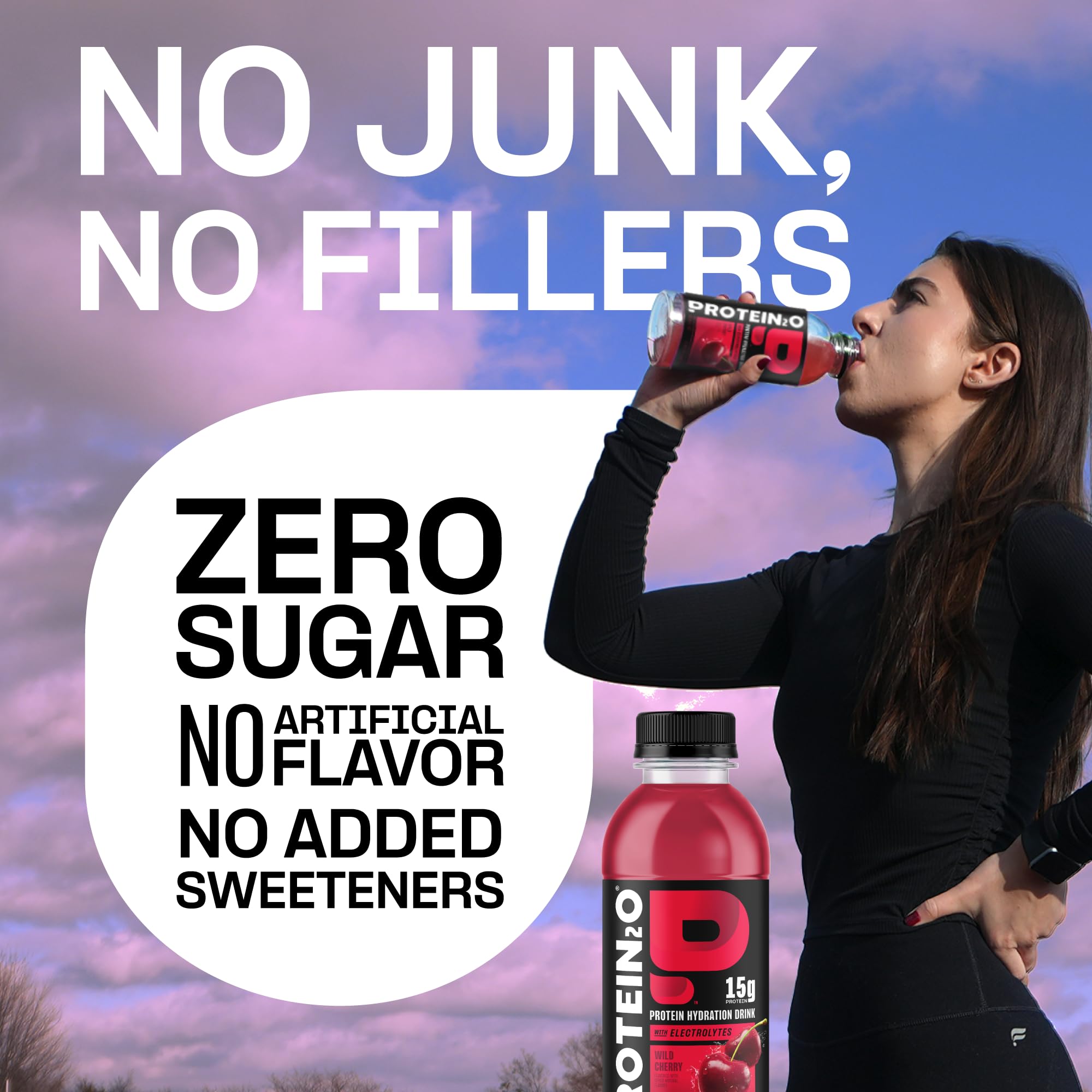 Protein2o Hydration on-the-go bottle supports active routines with a convenient protein-electrolyte sip.