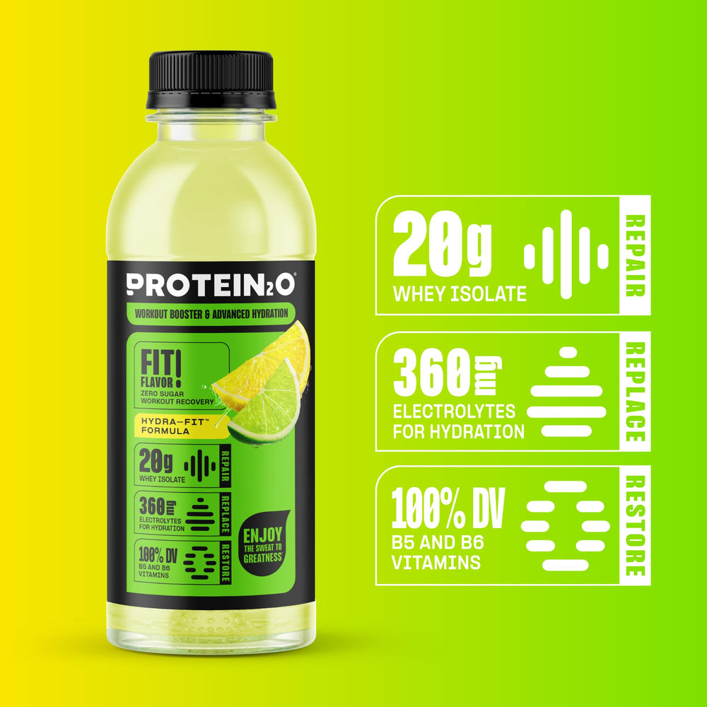 Protein2o nutrition panel showing zero sugar and low net carbs.