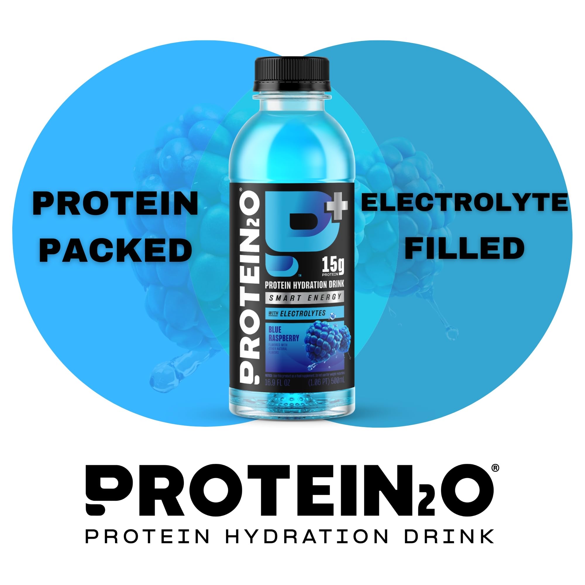 Protein2o nutrition label close-up showing electrolytes and caffeine content