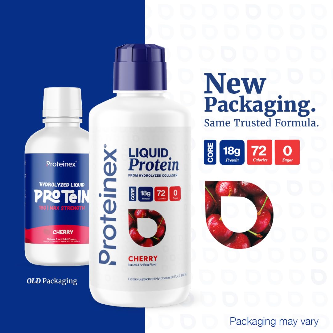 Proteinex Core label close-up showing collagen-rich formula for joint and skin support.