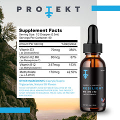PROTEKT Resilient drops pour shot demonstrating easy dosing for on-the-go nutrition.