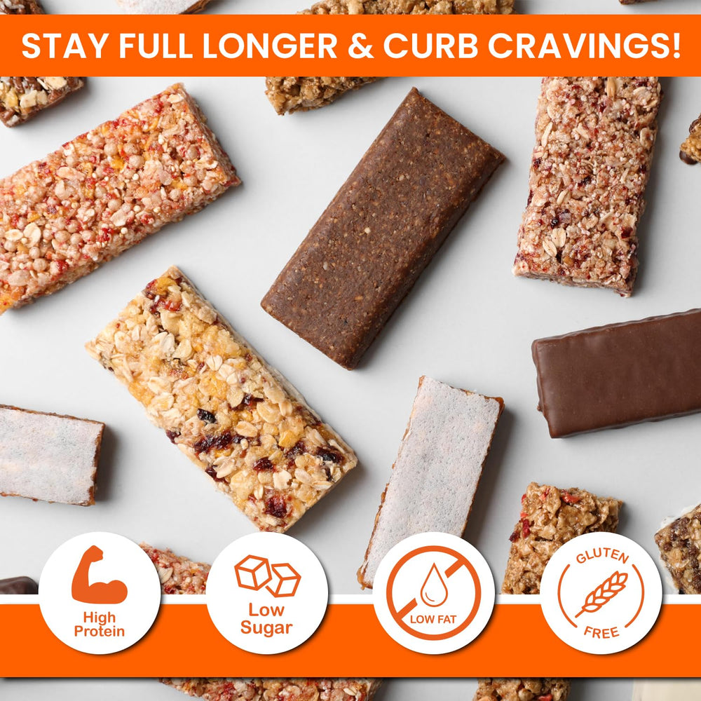 ProtiWise Berry Fluffy Bar cross-section reveals protein-rich interior for satiety.