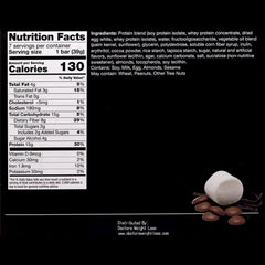 ProtiWise Remix Vanilla-Choco bar unwrapped, rich texture visible for quick hunger control.