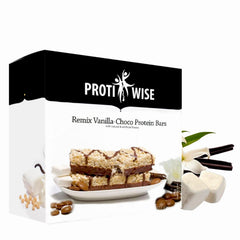 ProtiWise Remix Vanilla-Choco packaging front for easy on-the-go snacking.