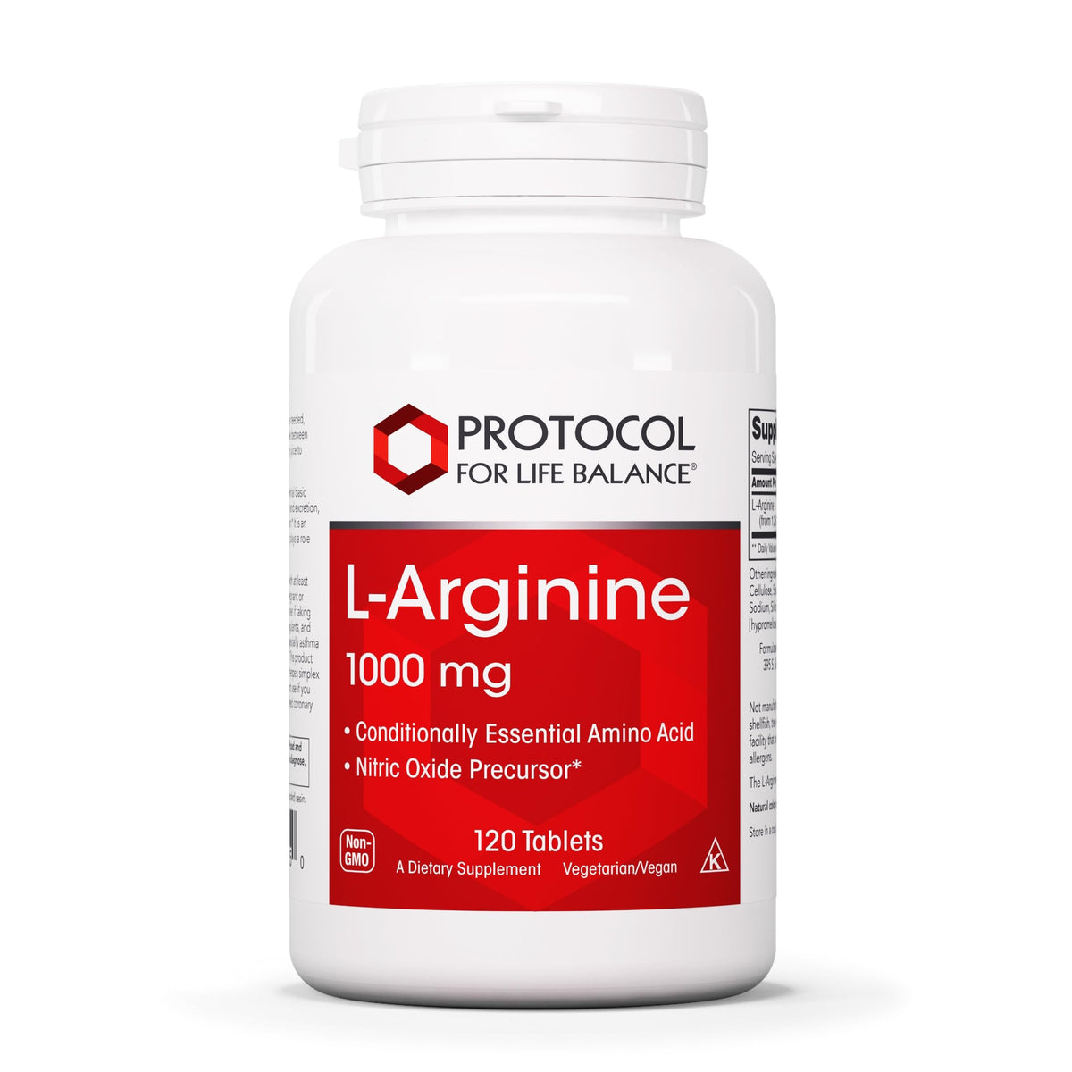 Protocol for Life Balance L-Arginine bottle front showing the product stance and dosage context