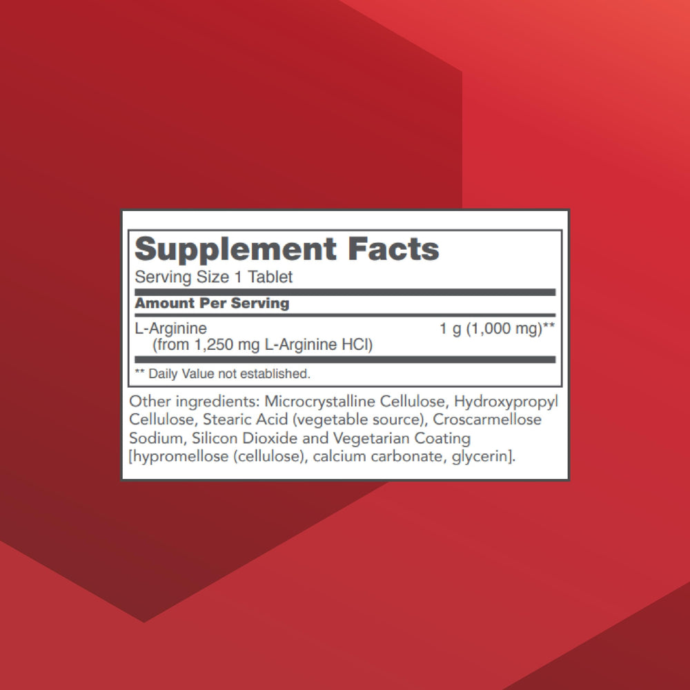 Protocol for Life Balance L-Arginine bottle label detailing ingredients and dosage