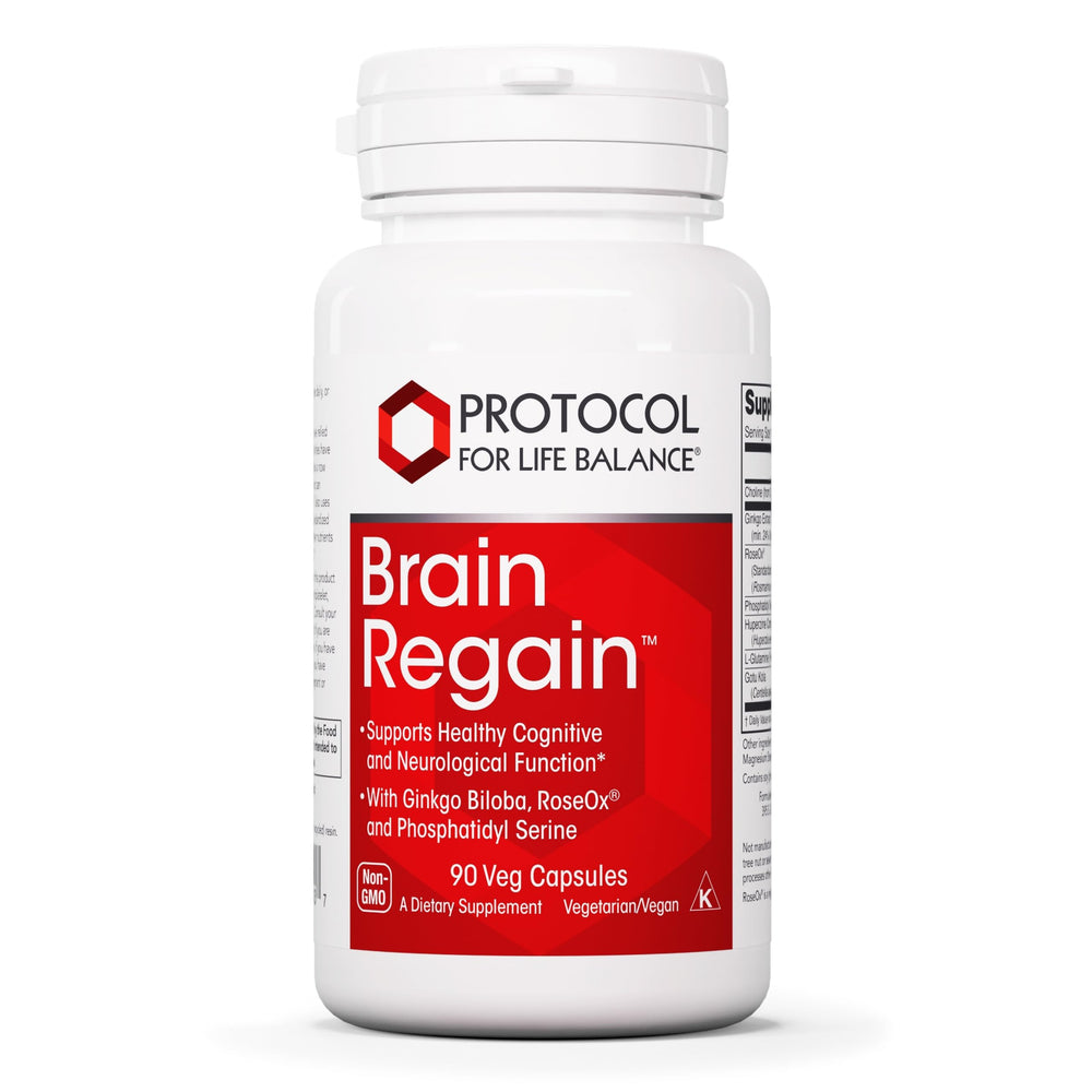 Protocol for Life Balance Brain Regain bottle front may support daily focus.