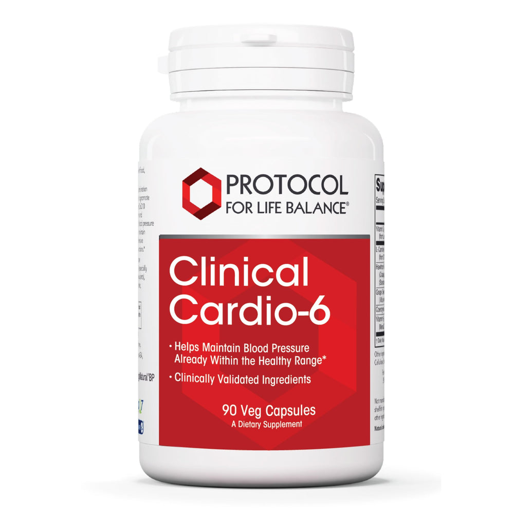 PROTOCOL FOR LIFE BALANCE Clinical Cardio-6 bottle front for heart health support.