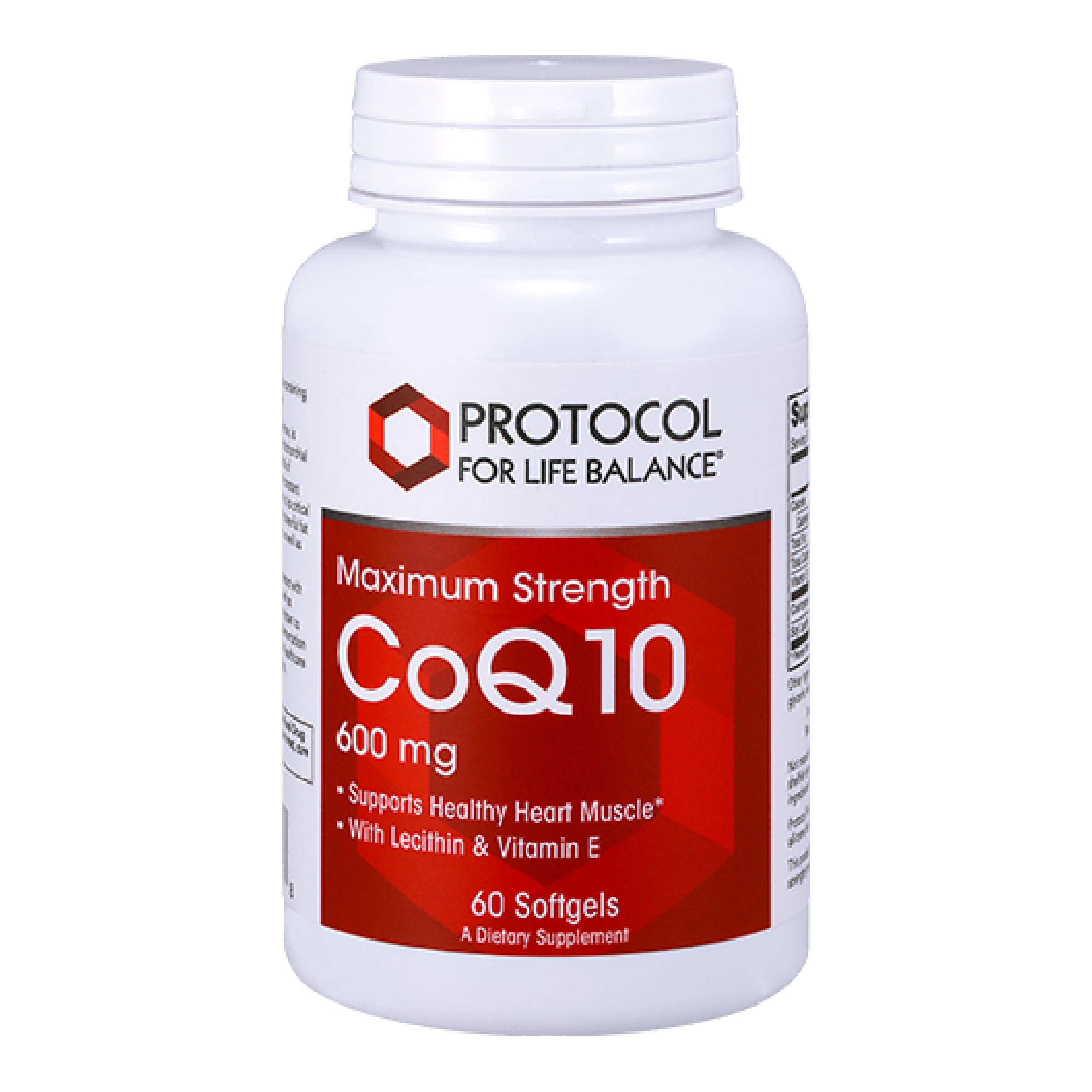 Protocol for Life Balance CoQ10 600mg softgel bottle front for energy support