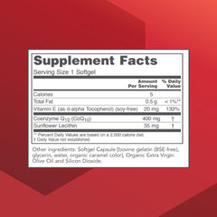 PROTOCOL FOR LIFE BALANCE CoQ10 bottle back label highlights halal and egg-free features