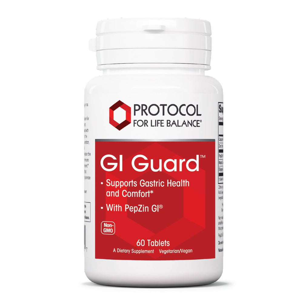 PROTOCOL FOR LIFE BALANCE GI Guard bottle shows easy daily digestive support