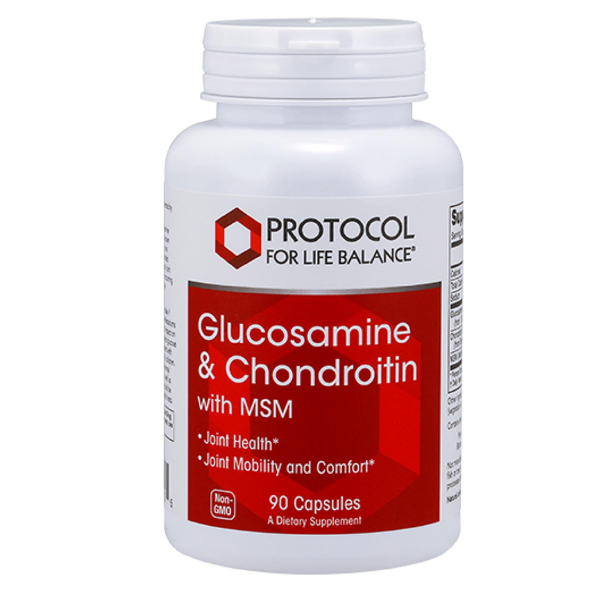 Protocol for Life Balance glucosamine chondroitin MSM bottle front showing joint support potential