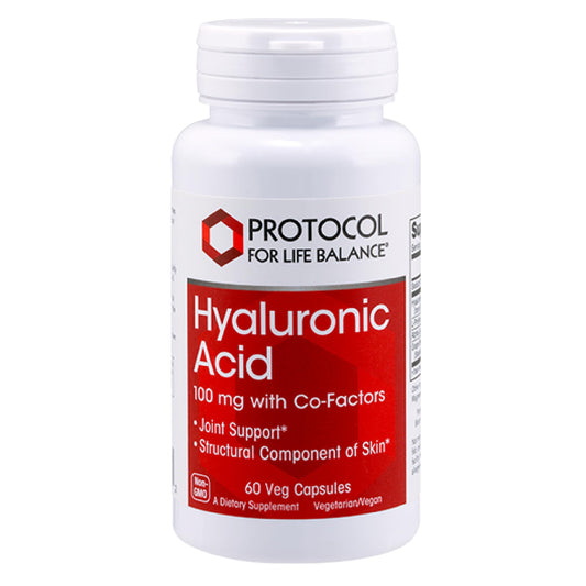 PROTOCOL FOR LIFE BALANCE Hyaluronic Acid bottle pour demonstrating easy dosing for skin and joints