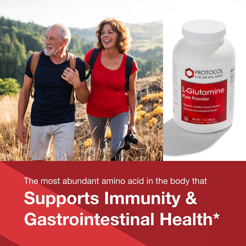 PROTOCOL FOR LIFE BALANCE L-Glutamine powder dissolving in water supports easy hydration.