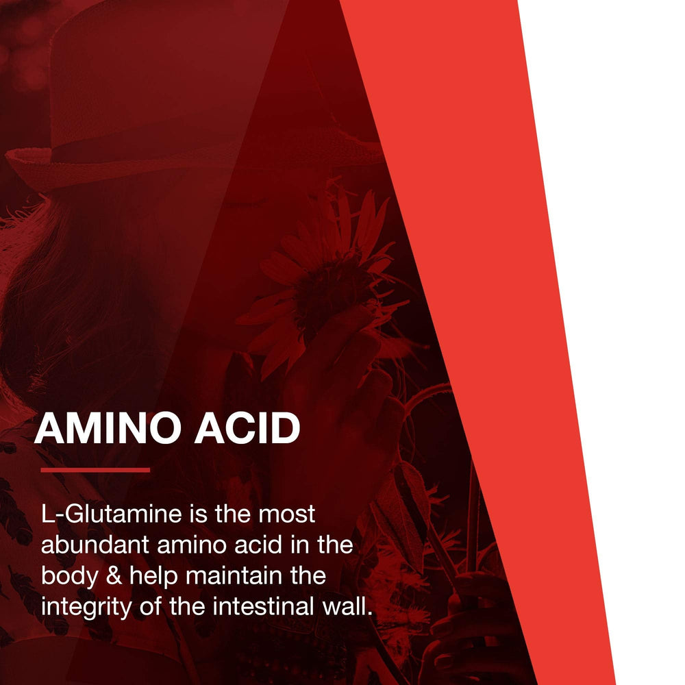 PROTOCOL FOR LIFE BALANCE L-Glutamine powder in kitchen scene for daily supplementation.