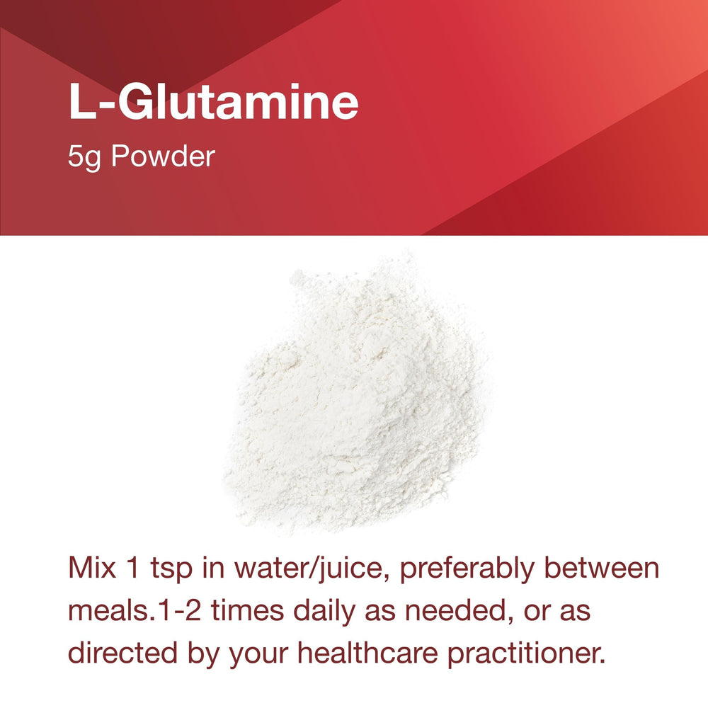 PROTOCOL FOR LIFE BALANCE L-Glutamine nutrition facts closeup informs serving details.
