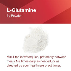 PROTOCOL FOR LIFE BALANCE L-Glutamine nutrition facts closeup informs serving details.