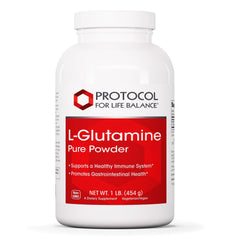 PROTOCOL FOR LIFE BALANCE L-Glutamine powder front view supports immune and gut health.