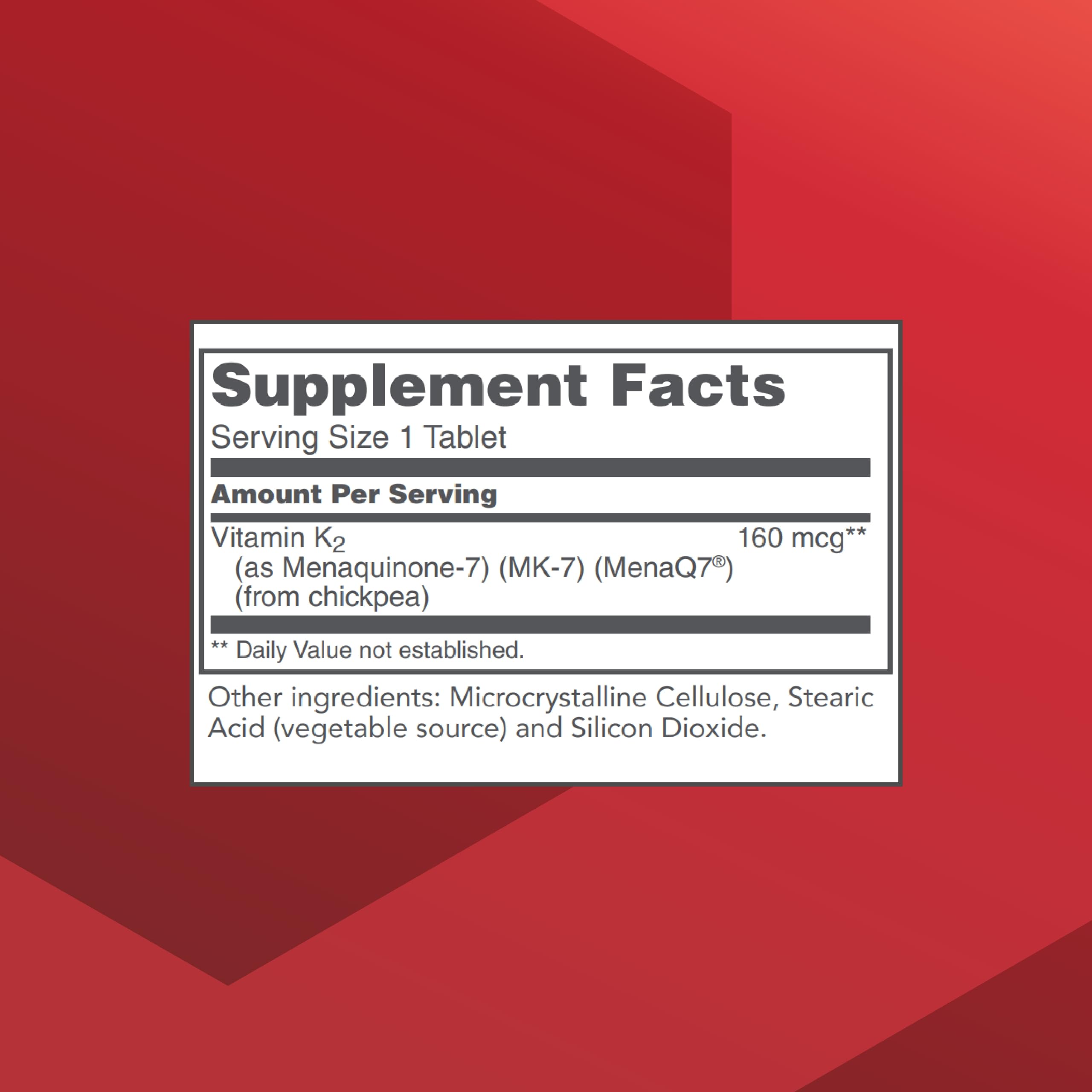 MK-7 Vitamin K2 tablet close-up highlighting compact round shape for daily intake