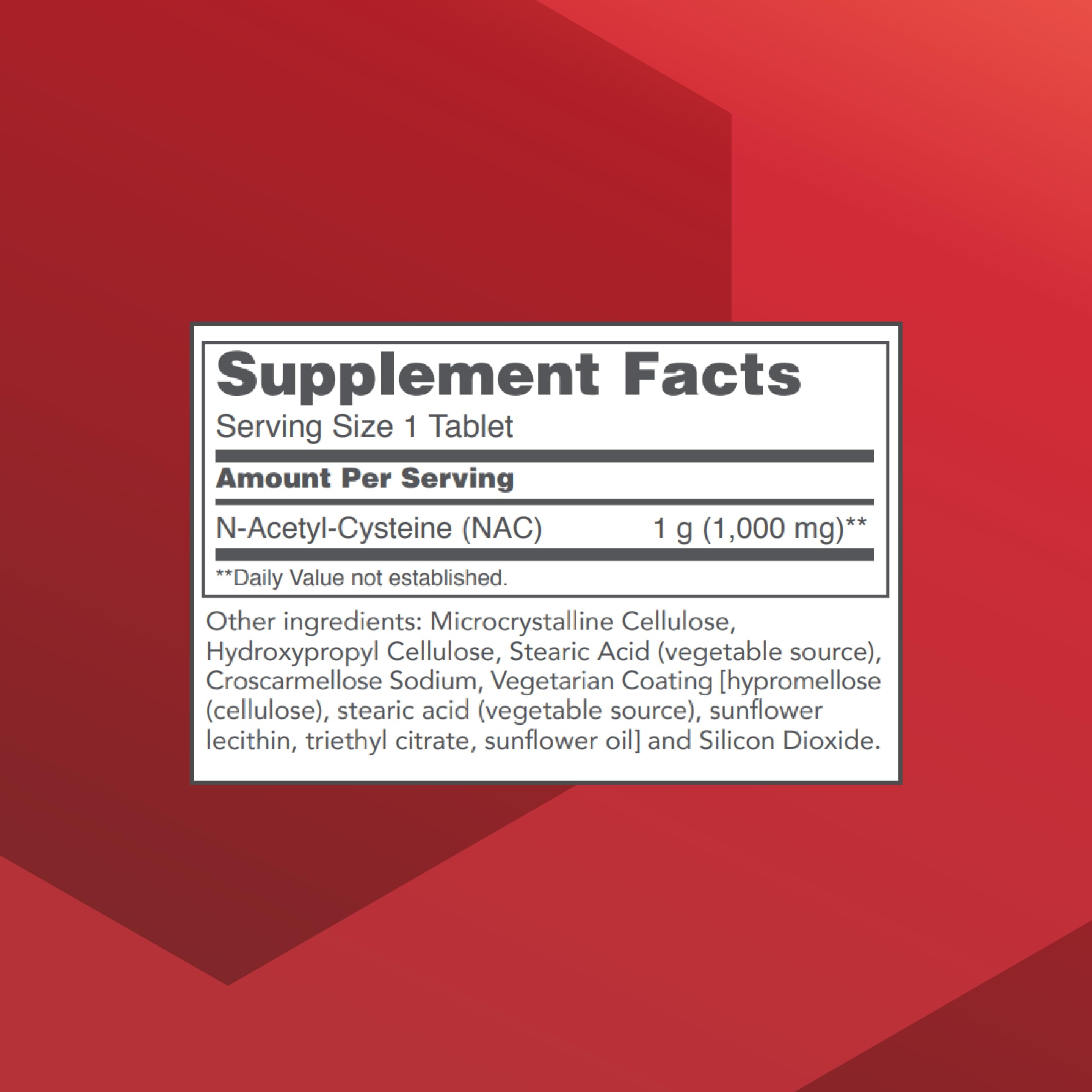 Protocol for Life Balance NAC 1000mg tablets close-up shows convenient daily dosing.