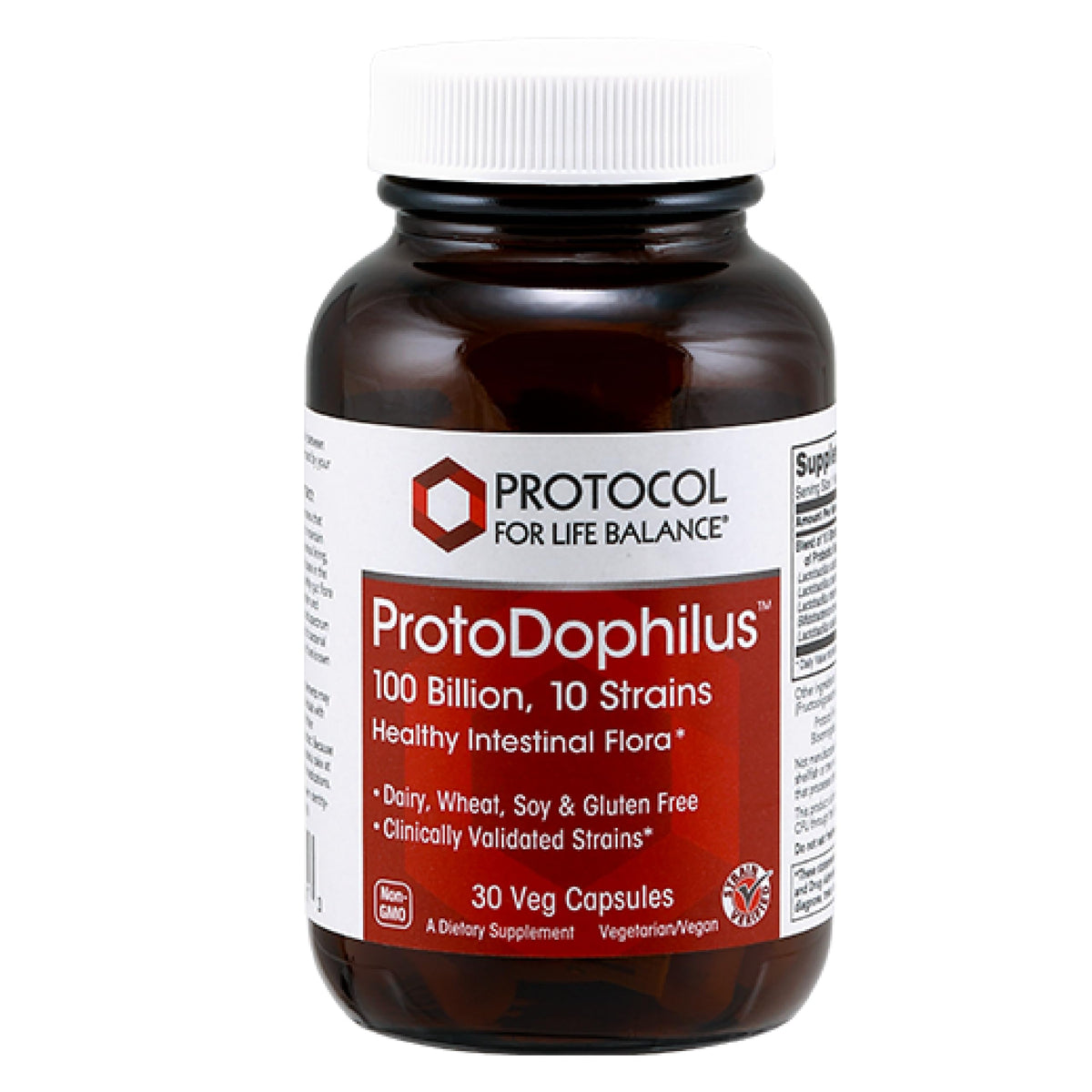 Protocol For Life Balance ProtoDophilus bottle showcases daily gut support potential