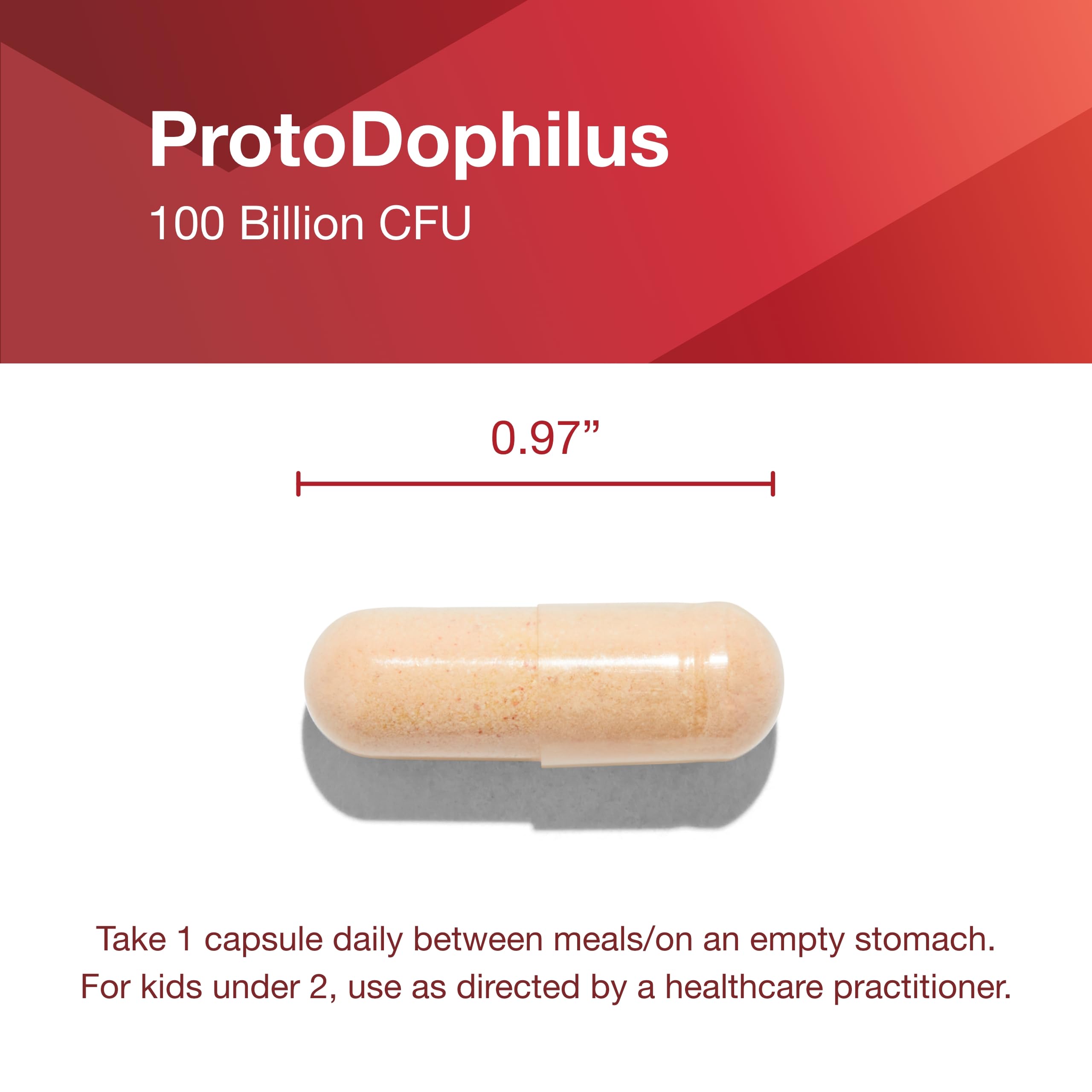 Closeup of ProtoDophilus promotes digestive health concept