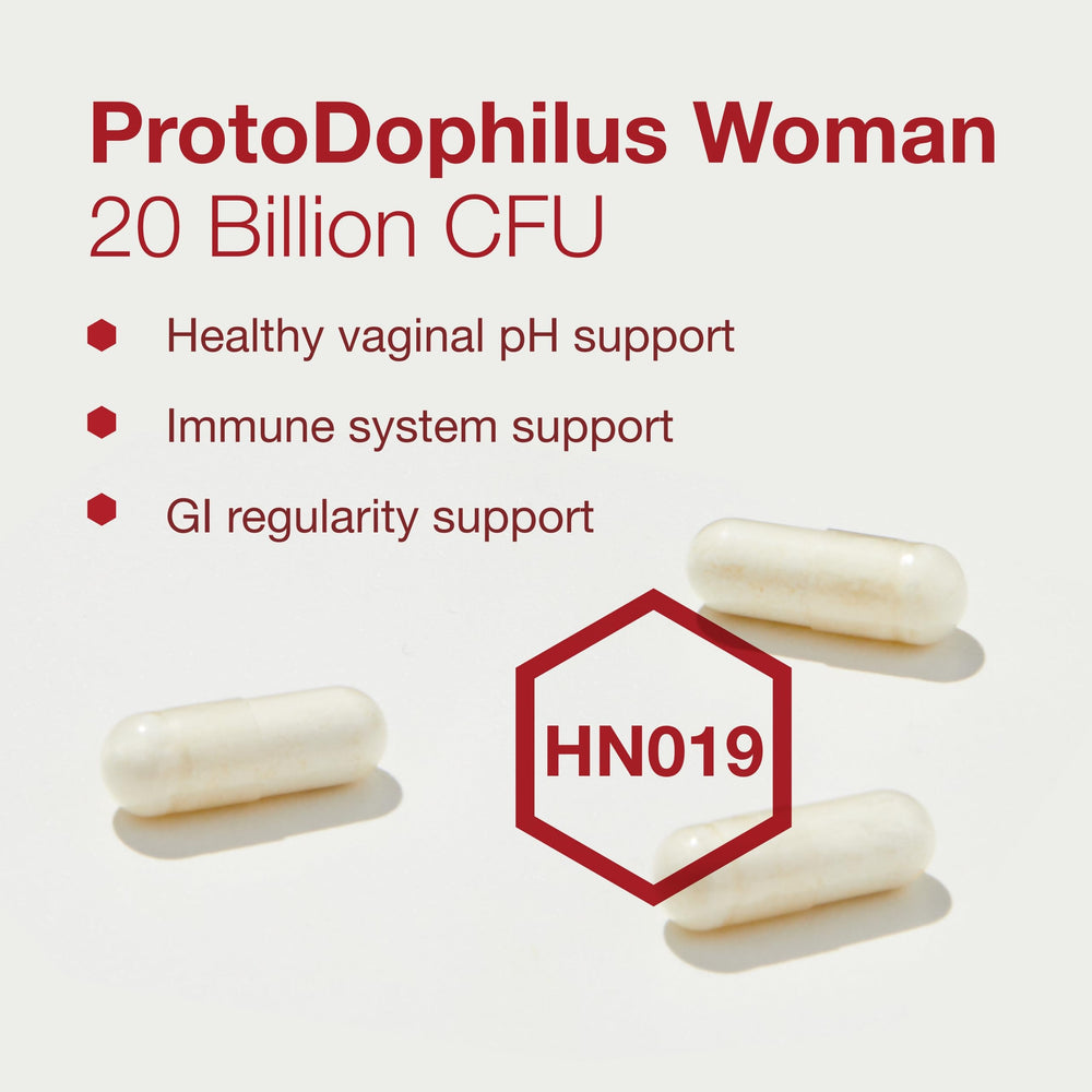 Vegan ProtoDophilus Woman capsules suitable for plant-based lifestyles