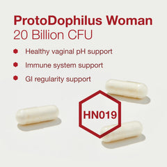 Vegan ProtoDophilus Woman capsules suitable for plant-based lifestyles