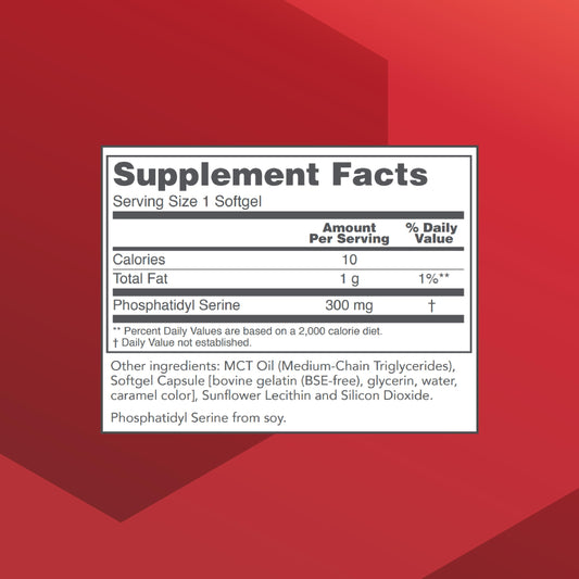 Protocol for Life Balance PS 300mg softgels close-up highlights potent brain-support formula.