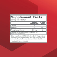 Protocol for Life Balance PS 300mg softgels close-up highlights potent brain-support formula.