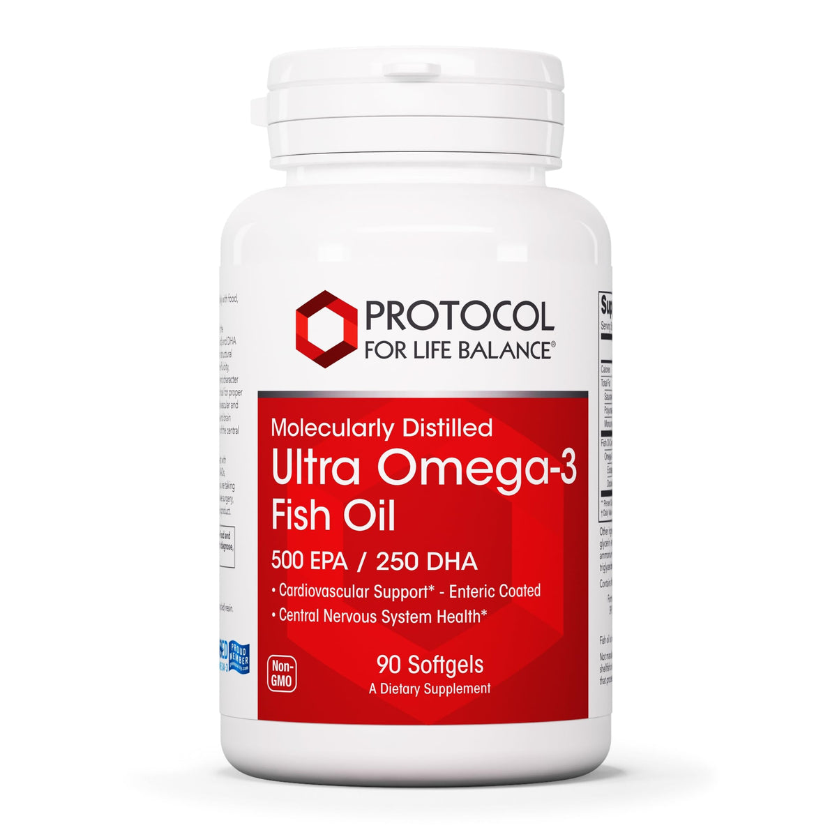 PROTOCOL FOR LIFE BALANCE Ultra Omega-3 bottle front view promoting heart and brain support