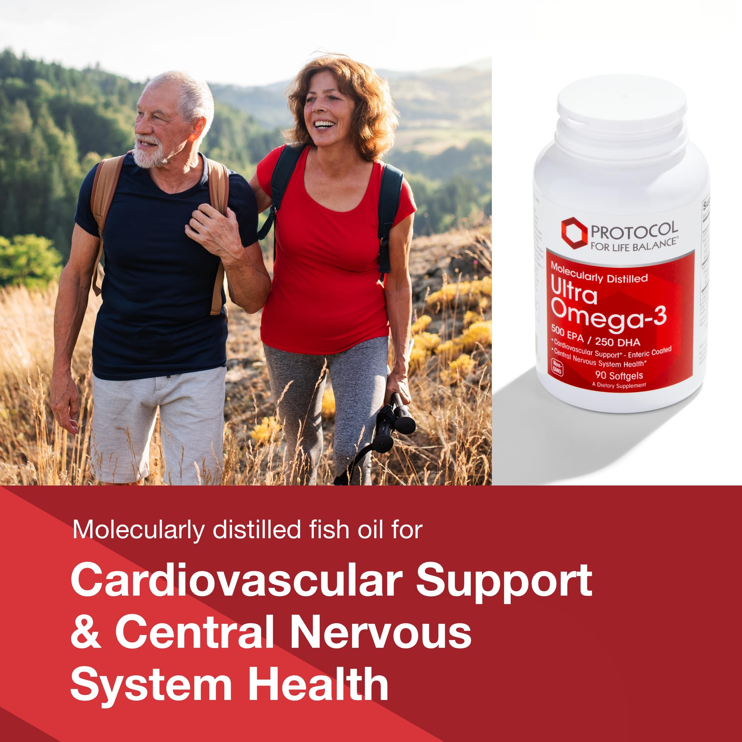 PROTOCOL FOR LIFE BALANCE Ultra Omega-3 capsules closeup for heart and brain health