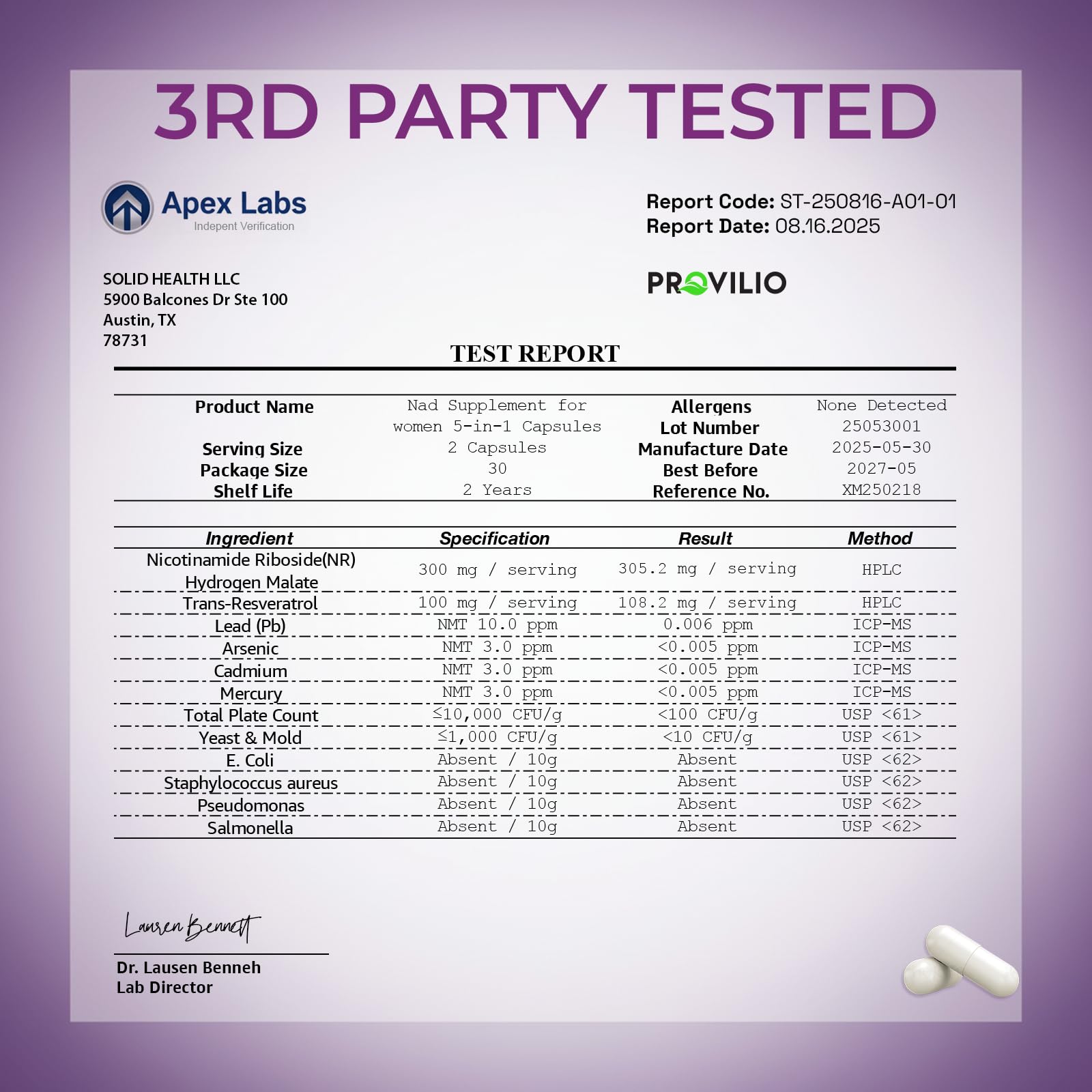 Provilio NAD USA facility image showcasing strict GMP production standards.