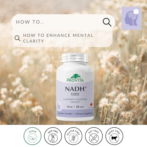 PROVITA NADH+ Forte capsules for cognitive clarity and alertness.