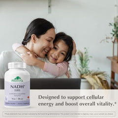 PROVITA NADH+ Forte COQ10 visual highlights cellular energy support.