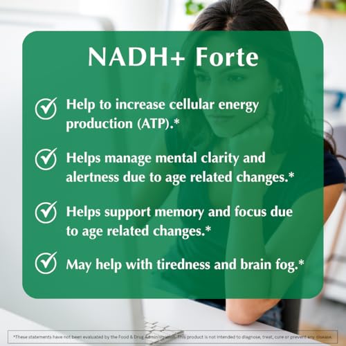 PROVITA NADH+ Forte label closeup shows vegan formula and ingredients clarity.