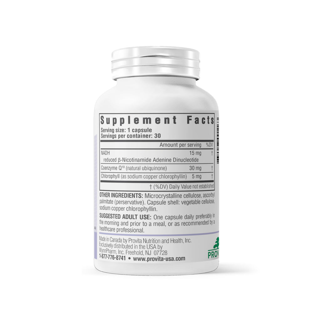 PROVITA NADH+ Forte vegan formula plant-based nutrition for energy and focus.
