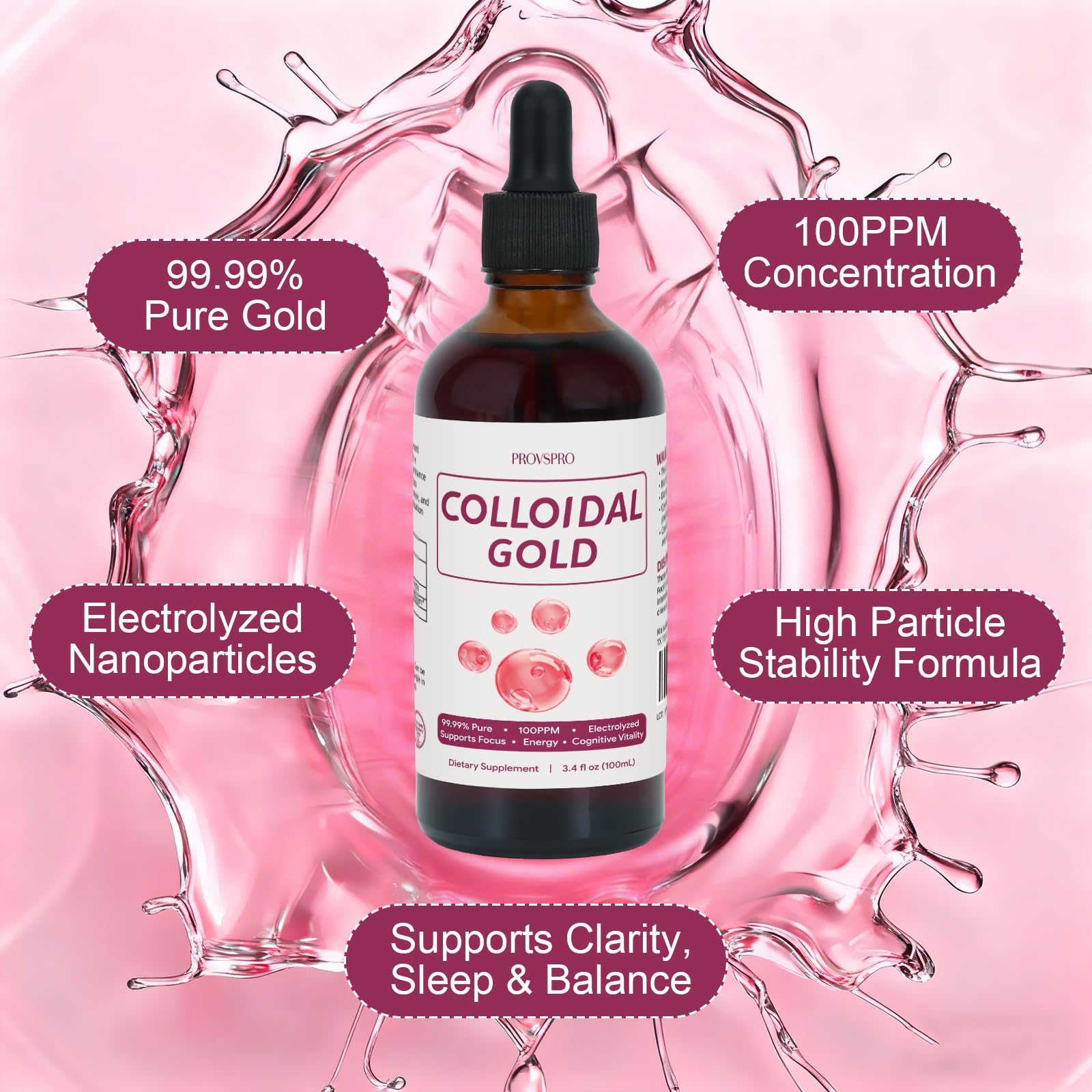 Provspro Colloidal Gold chamomile flavor profile emphasizes natural taste and purity