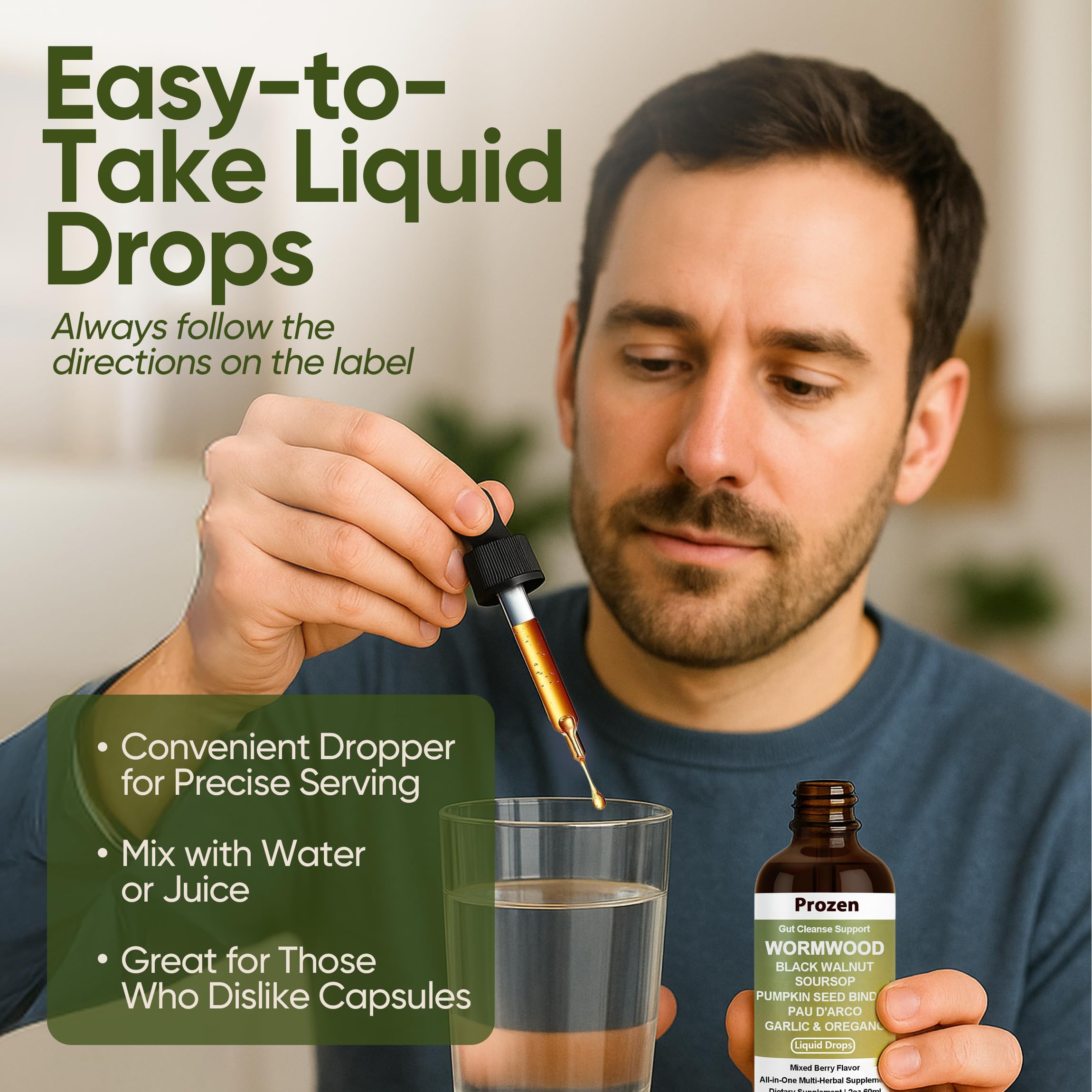 PROZEN Wormwood Gut Cleanse packaging box signals on-the-go wellness.